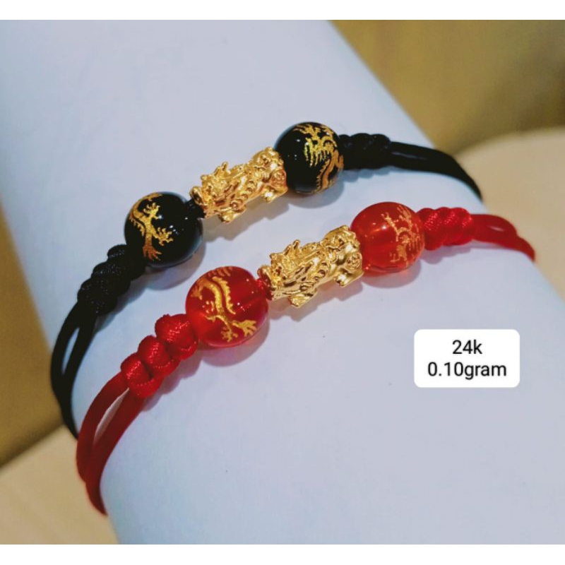 Gelang Emas Asli Naga 24K Hongkong 999% Tali Layer