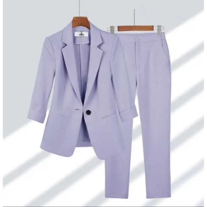 Setelan Jas Blazer Wanita Kerja Setelan Blazer + Celana wanita