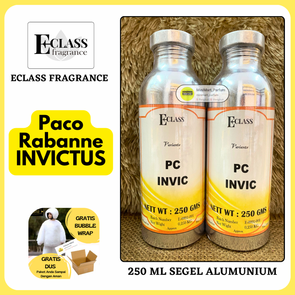 Bibit Parfum ECLASS - PACO RABANNE INVICTUS Berkualitas 250 ML SEGEL Alumunium ECLASS Fragrance
