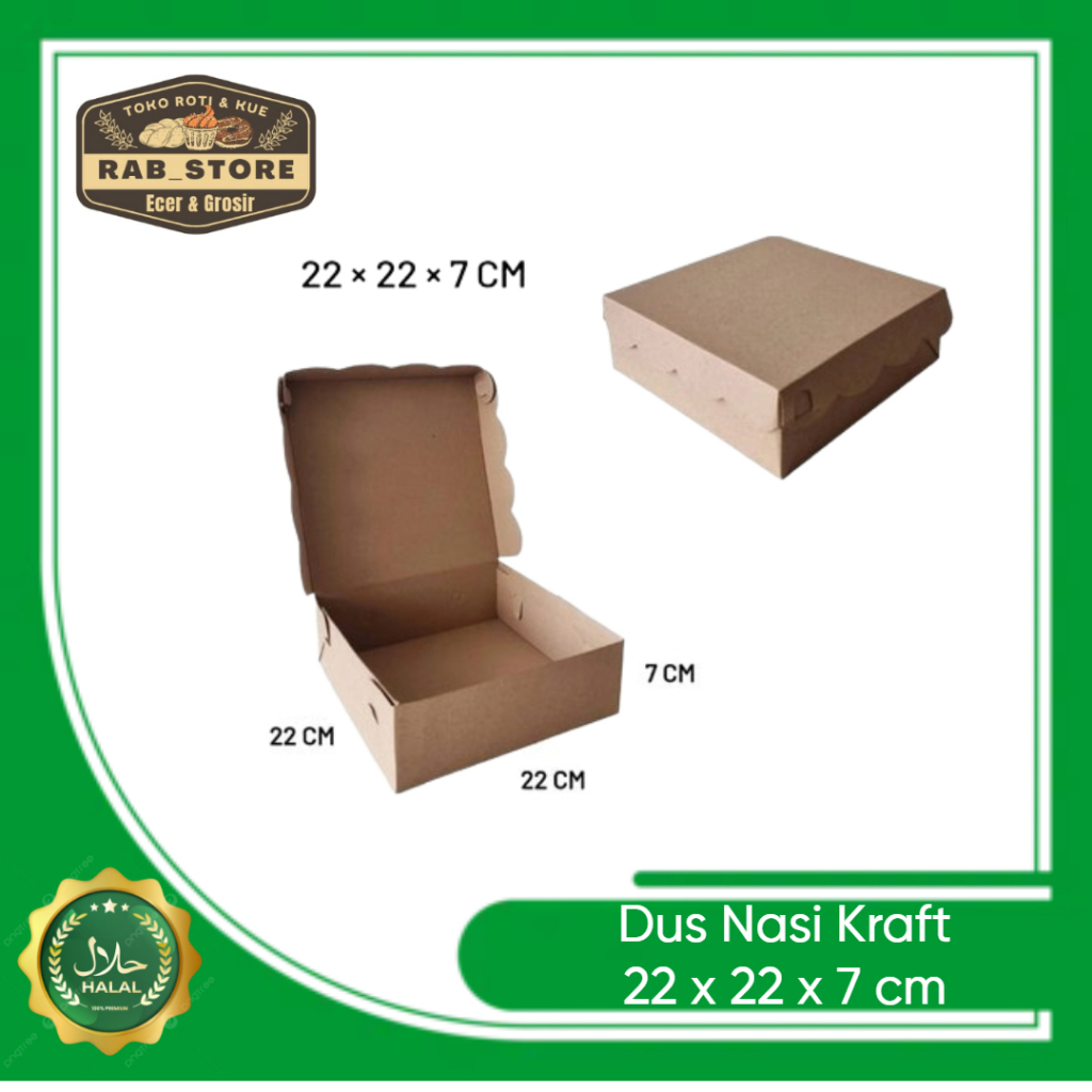 

Dus Nasi & Kue Warna Coklat Uk. 22x22x7cm R10B (per pcs)