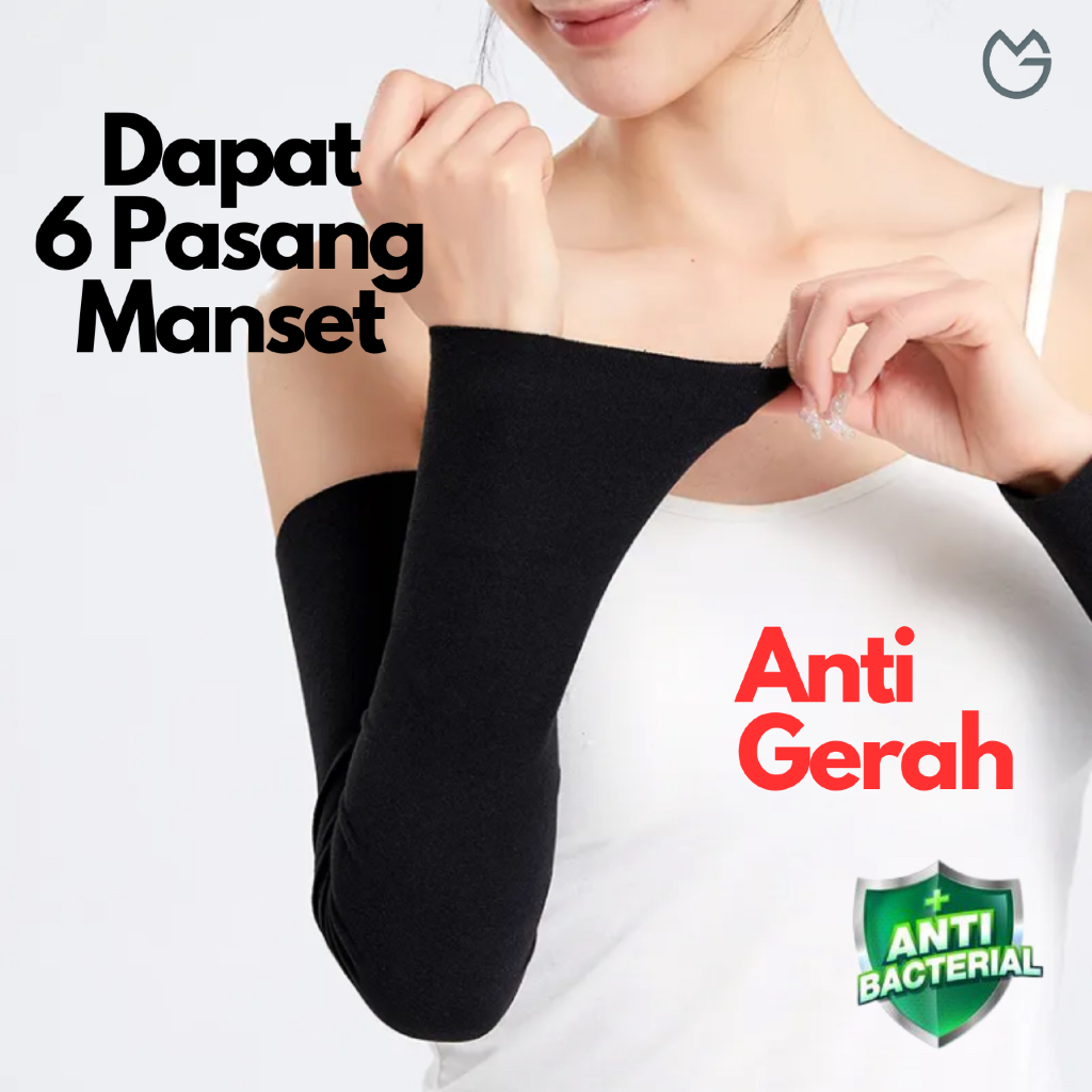 Manset Tangan Isi 6 Pria Wanita Emga MX1B Panjang Polos Pelindung Lengan Pendek Arm Sleeves Unisex M