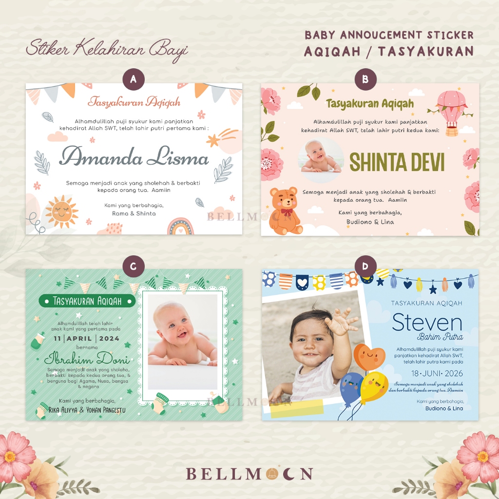 

(isi 18) STIKER TASYAKURAN AQIQAH - KELAHIRAN BAYI