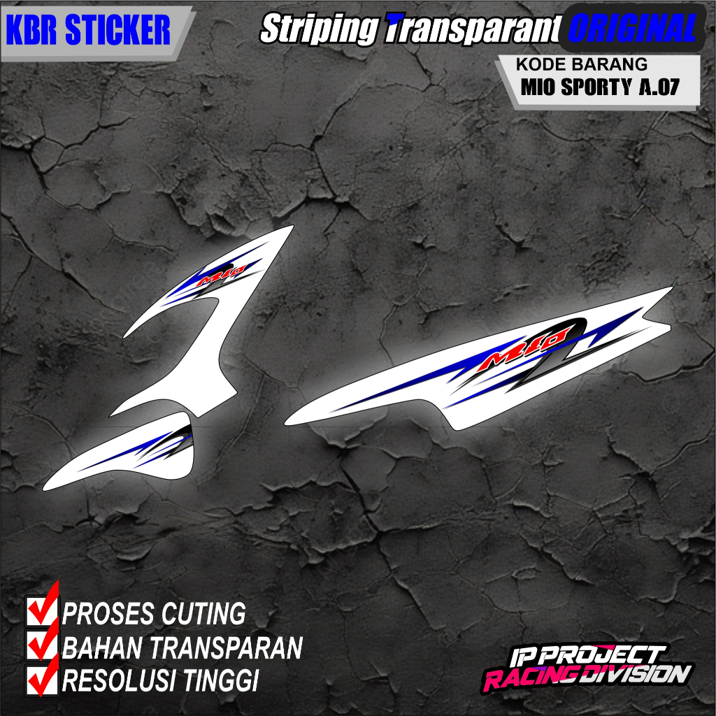 (COD) STIKER STRIPING ORIGINAL MOTOR YAMAHA MIO SPORTY TAHUN 2011 DESAIN HOLOGRAM TRANSPARAN