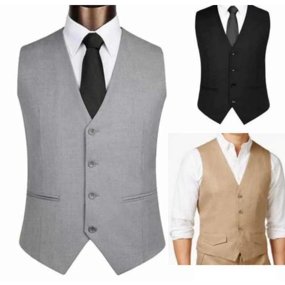 Iqmu Fashion  Rompi Pria Slimfit Rompi Jas Formal Dalaman Jas Pria