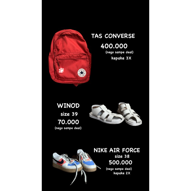 Preloved converse|preloved taa converse|preloved tas murha|proved converse murah|preloved sandal|pre