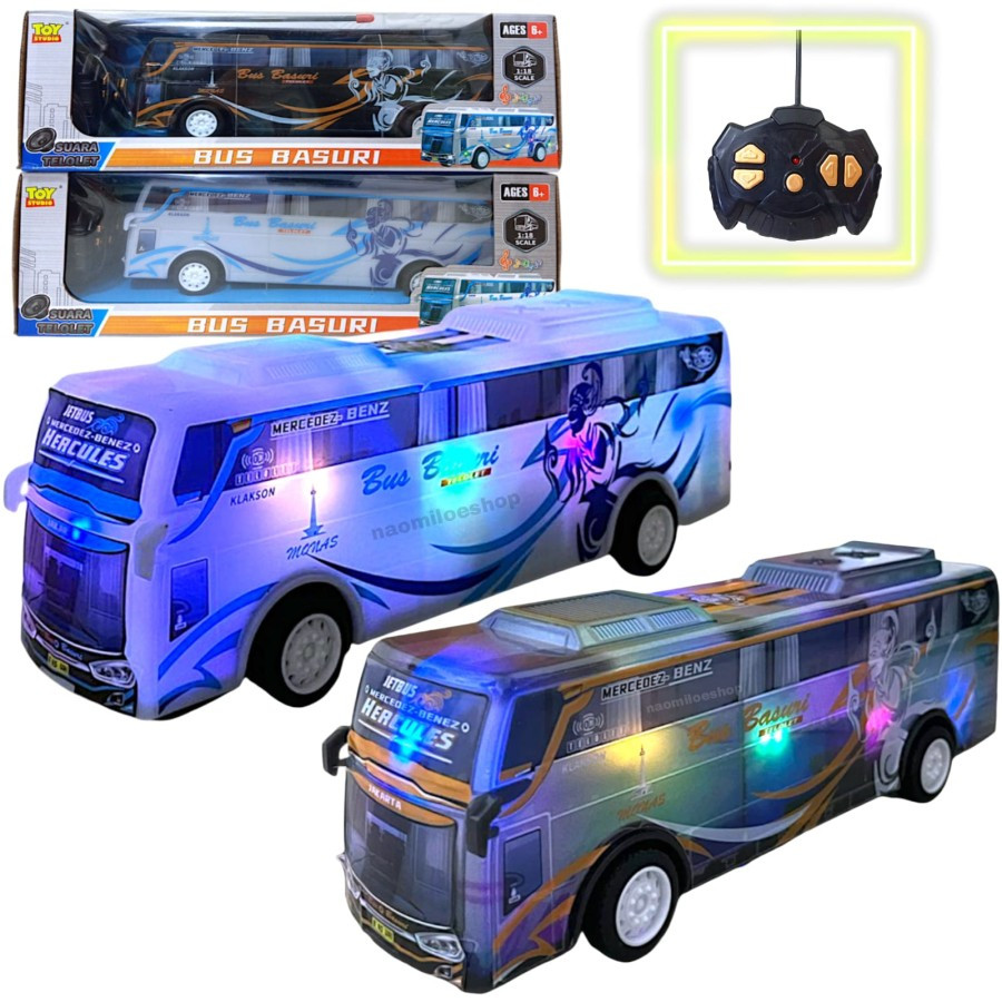 RC BUS BASURI TELOLET mainan bis basuri travel perjalanan bunyi telolet remote control - RC