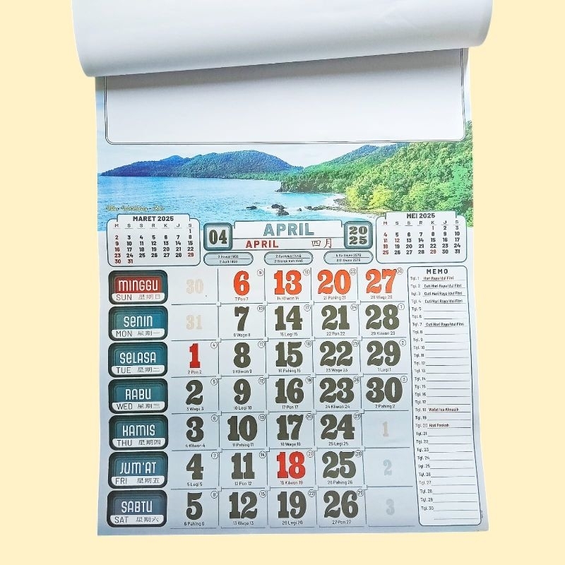 

kalender kerja super jumbo full color tahun 2025 m