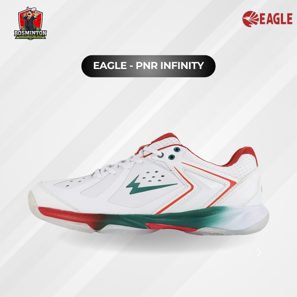 Sepatu Eagle PNR Infinity White Orange Original Badminton Bulu Tangkis