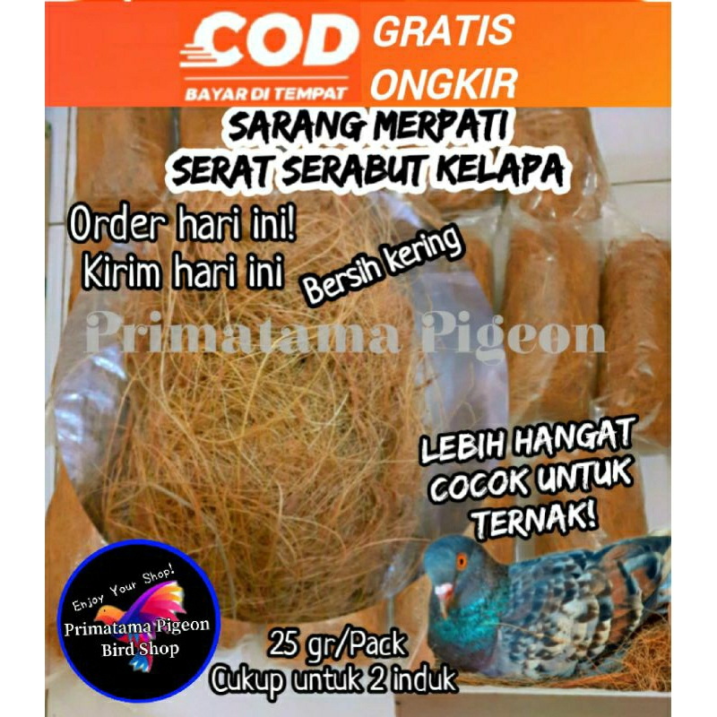 Sarang Merpati Serabut Kelapa Halus Sarang Burung Sarang Merpati Puter Perkutut Derkuku