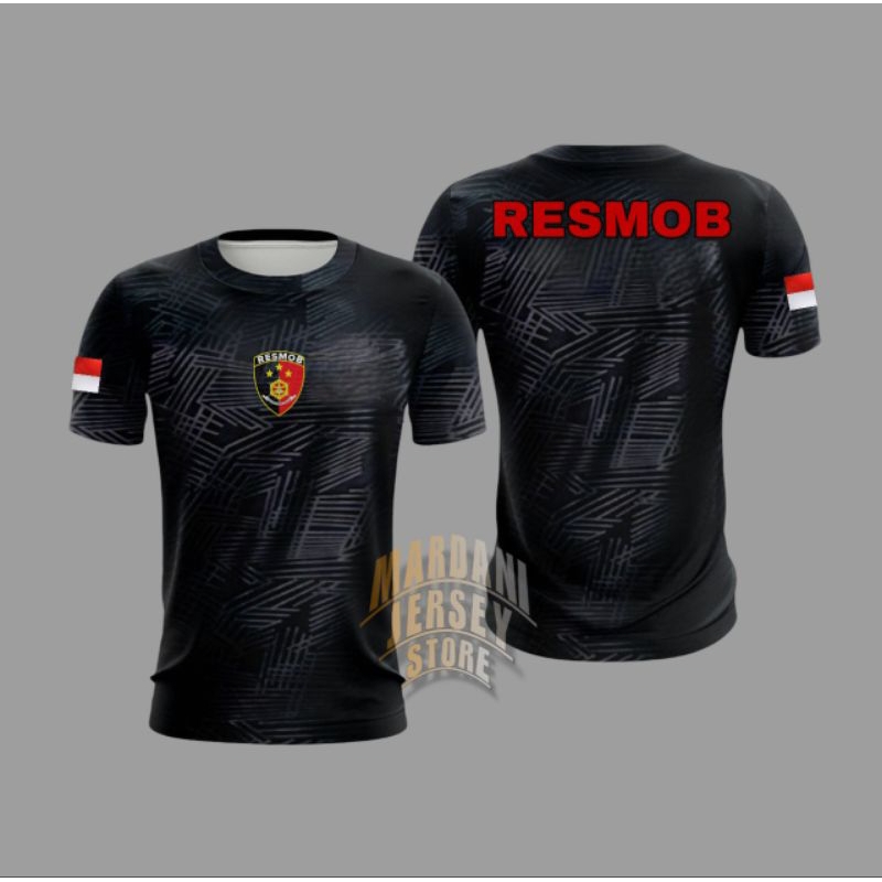 Kaos dryfit embose Resmob bisa riquest tulisan dan logo