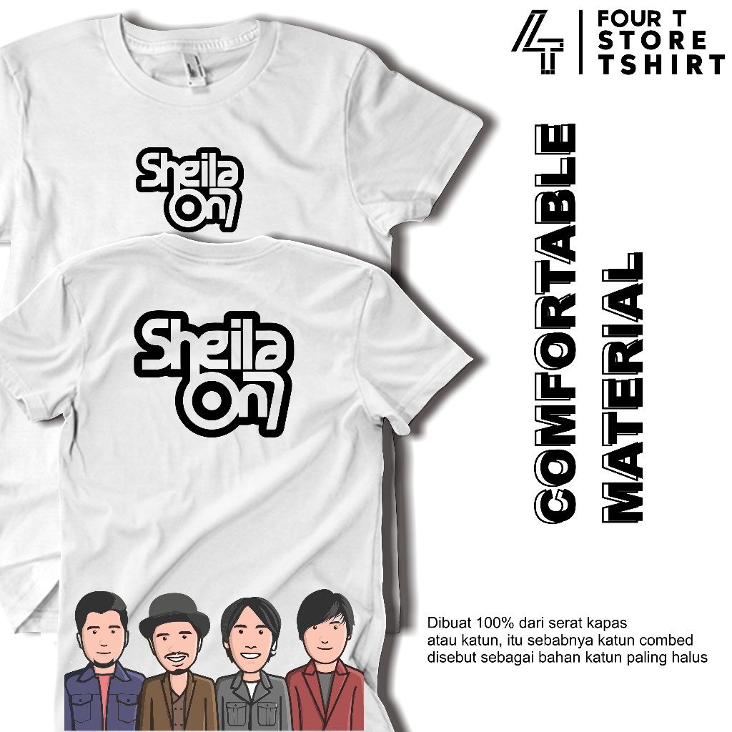 Four T Store T-Shirt Kaos Sheila On 7 Baju Original Konser Street Style Unisex Pria Wanita Cowok Cew