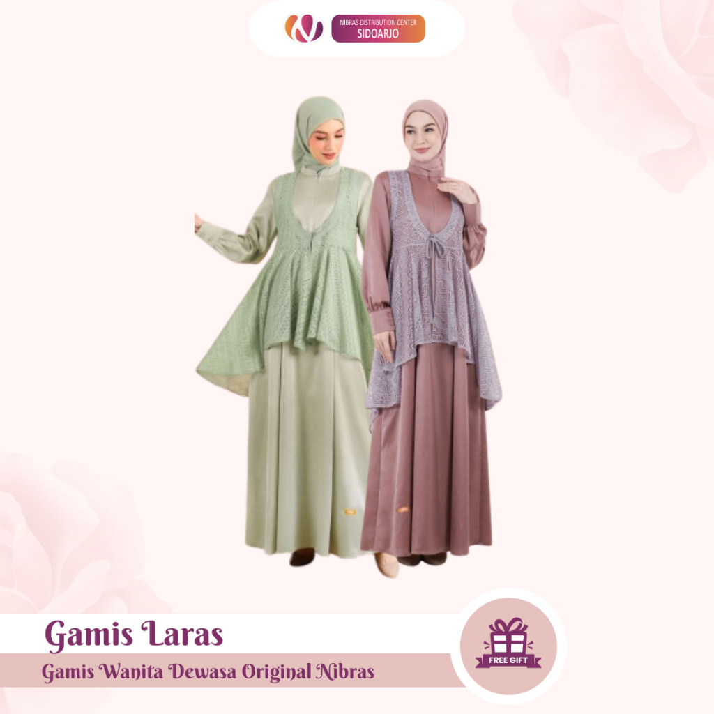 Gamis Brokat Modern Pesta / Gamis Kondangan - Long Dress Brides Maid Dress Wisuda Nibras Laras