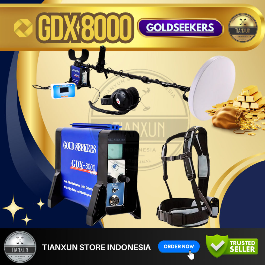 ORIGINAL GOLD SEEKERS GDX8000 Metal Detector GDX8000 Detektor Emas GDX8000 Pencari Harta GDX8000 met