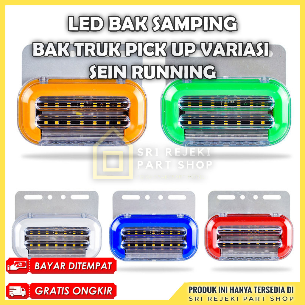 Lampu Bak Truk 24 Volt Samping Lampu Kolong LED Truk Lampu Samping Besar Sein Running 12V - 24V