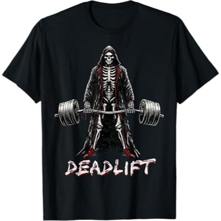 Baju Kaos Dewasa Deadlift Skeleton Halloween Gym Jokes Weightlifting Workout T-Shirt