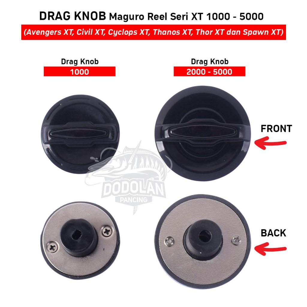 Sparepart Drag Knob Reel Maguro Seri XT Pilih Ukuran | Drag Knob Maguro Avengers XT | Civil XT | Cyc