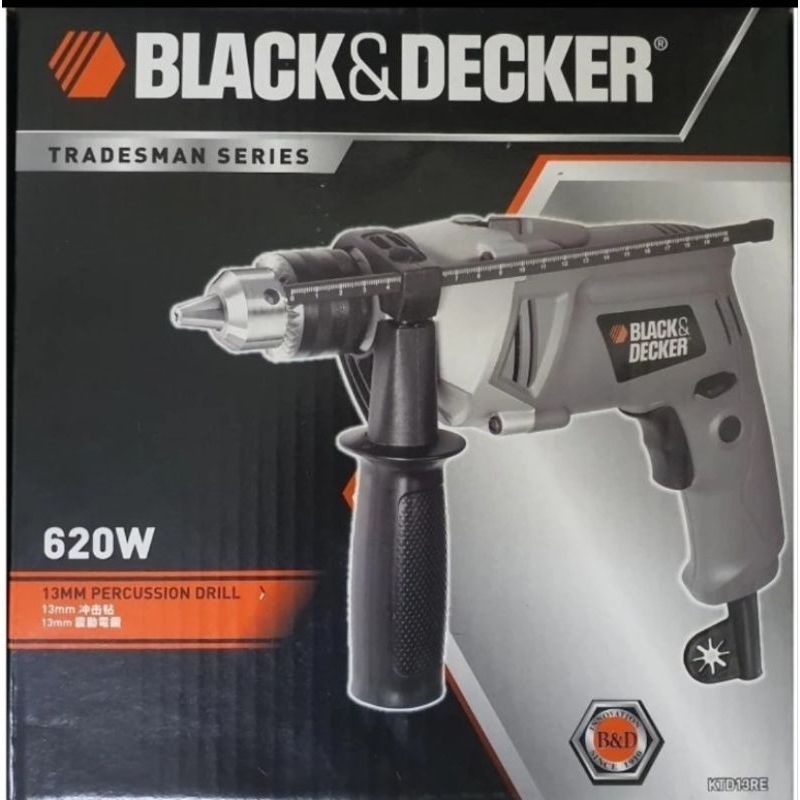 Bor Listrik Black & Decker KTD13RE, Percussion Drill 220V dengan Chuck Kapasitas 13mm