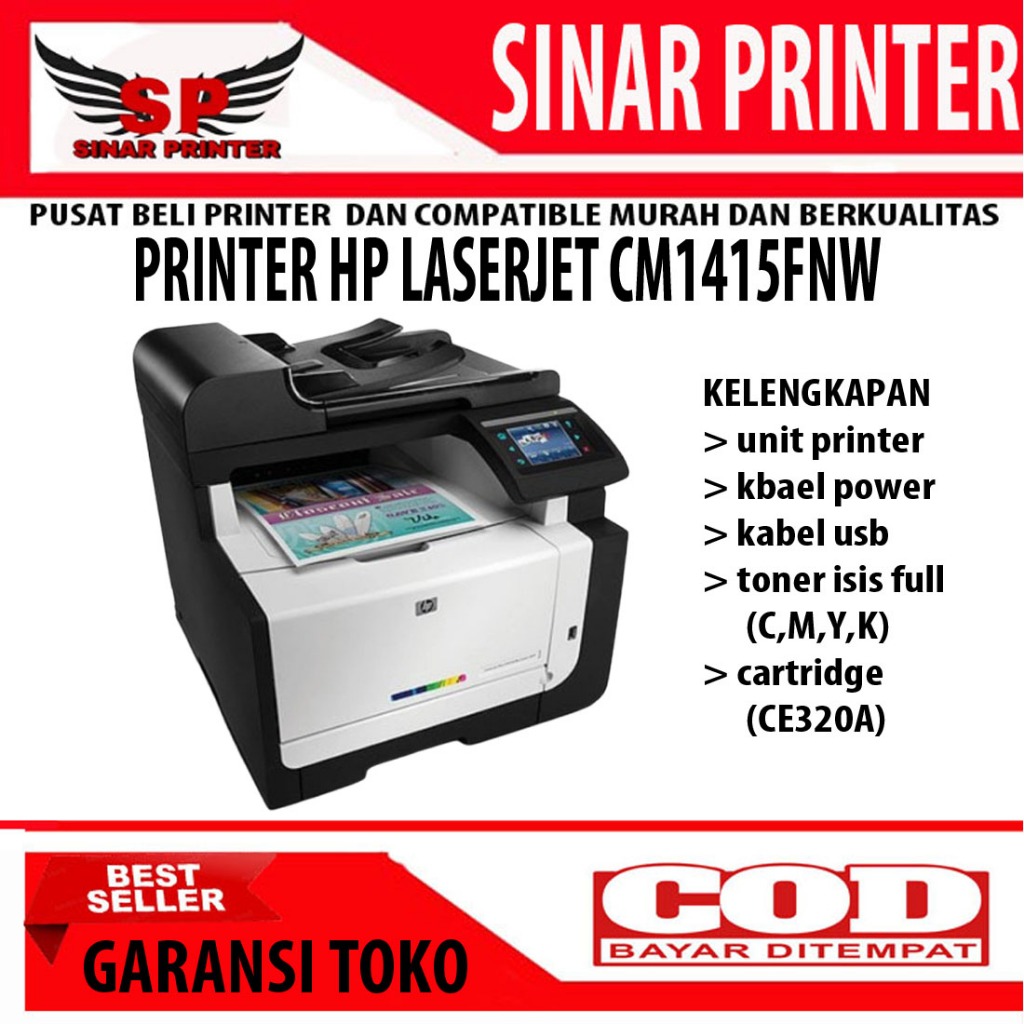 Printer Hp Laserjet Pro Cm1415fnw Second Body Mulus mesin fotocopy