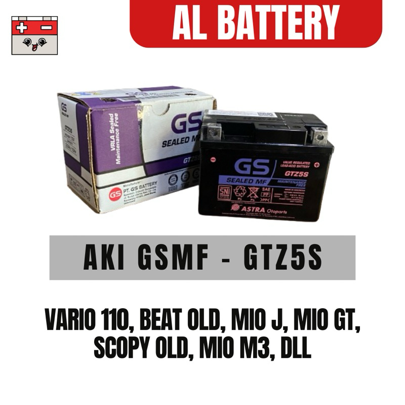 Aki Motor GTZ5S MF Aki Kering Motor Vario 110 Beat Supra X 125 Mio J Mio Gt Mio M3 Scopy