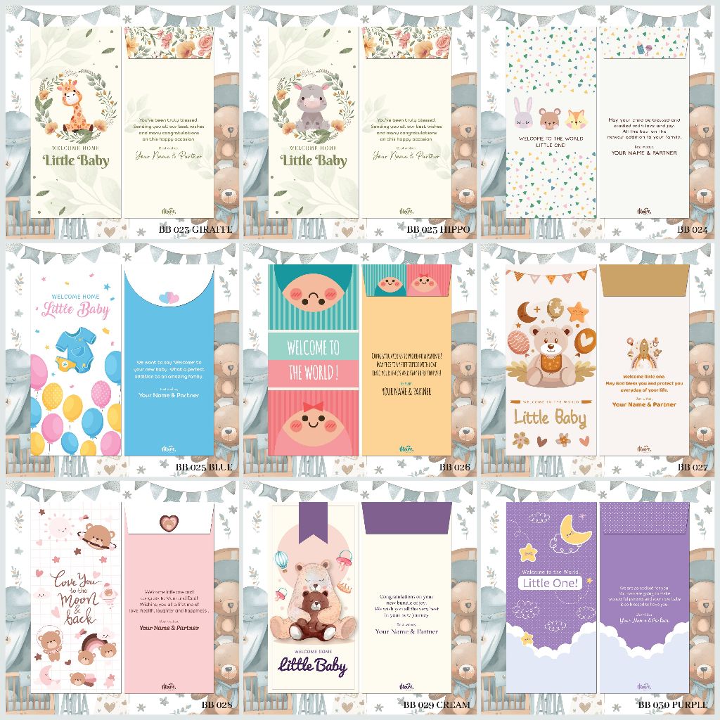 

Custom Order - Angpao Baby Born | Angpao Kelahiran | Welcome to the world (Moire BB Collection 4)