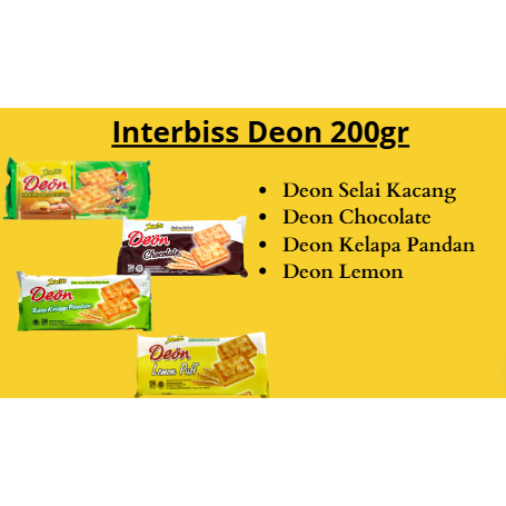 

Aneka Interbiss Deon 200gr Waffer, Biskuit, Kue Interbiss Deon 200gr