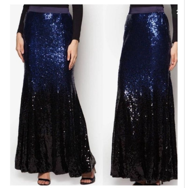 long skirt mermaid maxi sequin ombre pesta zalia