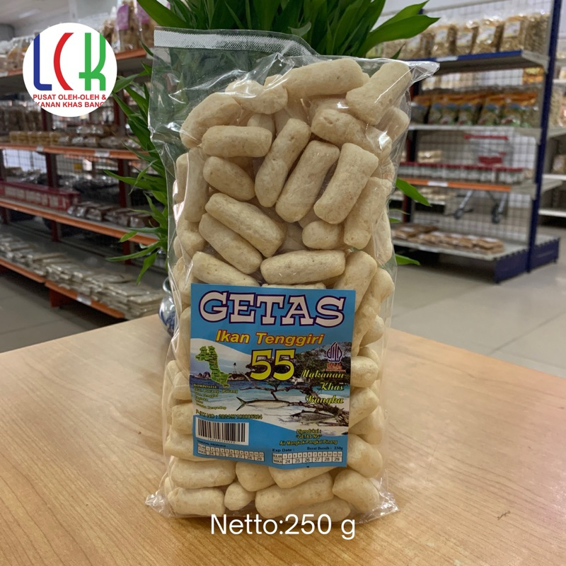 

getas krupuk khas Bangka merk 55 bentuk panjang