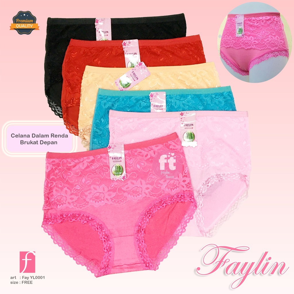 FAY LY0001 CD Celana Dalam Wanita Jumbo Renda/CD Brukat Jumbo - 3 PCS