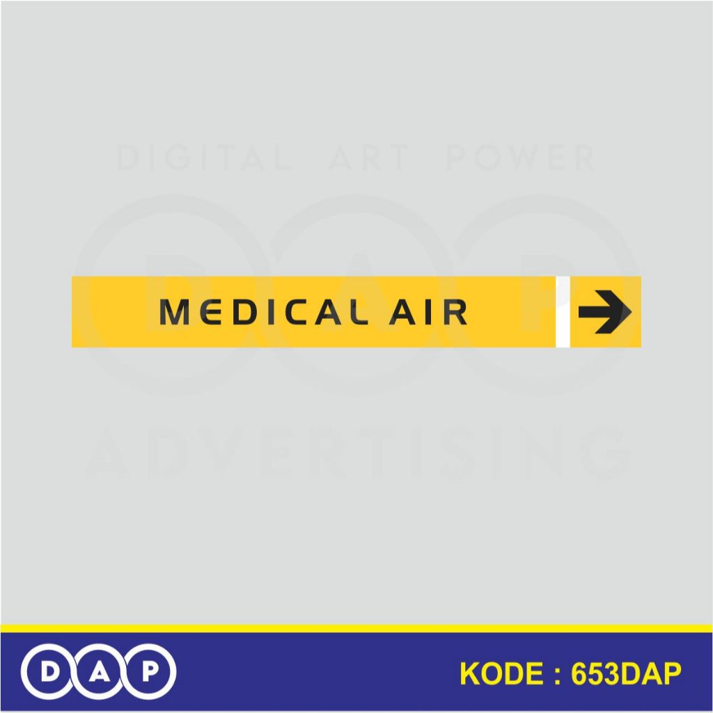 

653 - STIKER LABEL PIPA INDUSTRI - MEDICAL AIR - 40 X 3 CM- VYNIL - TERBAIK