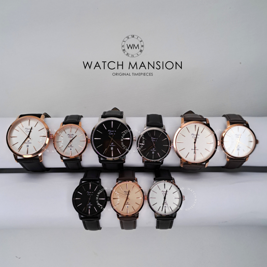 JAM TANGAN COUPLE ALEXANDRE CHRISTIE 1028 AC1028 AC 1028 ANALOG LEATHER STRAP ORIGINAL GARANSI FREE 