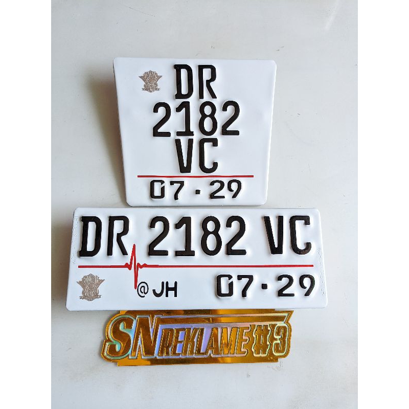 Plat Nomor motor Baut Tanam Super tebal, awet, murah, plat lapis Acp, plat stiker cutting, plat nomo