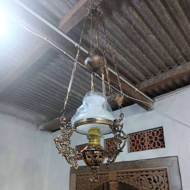 LAMPU GANTUNG KEREK ANTIK JAWA BETAWI JOGLO CAFE VINTAGE 18cm