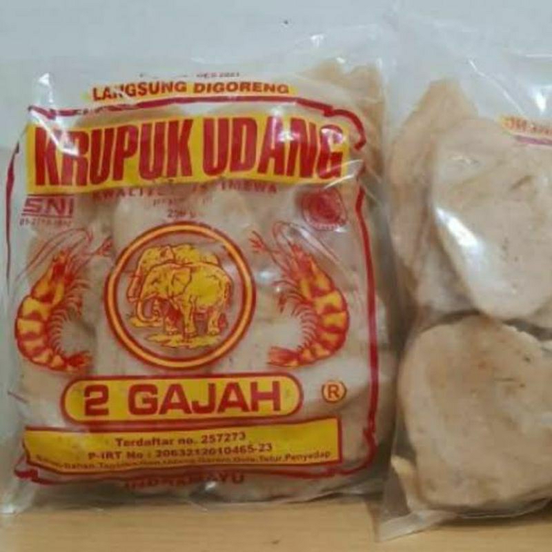 

Kerupuk Udang Dua Gajah Indramayu 250 Gram Krupuk Cap 2 Gajah Langsung Goreng