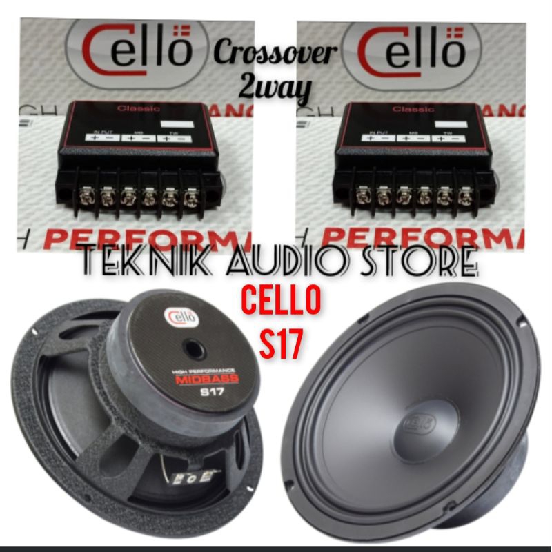 Speaker Midbass Cello S17 Include Crossover 2Way Classic