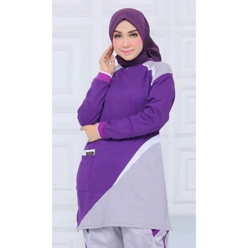 atasan baju olahraga tunik/atasan olahraga wanita/kaos olahraga pakai kantong/atasan saja