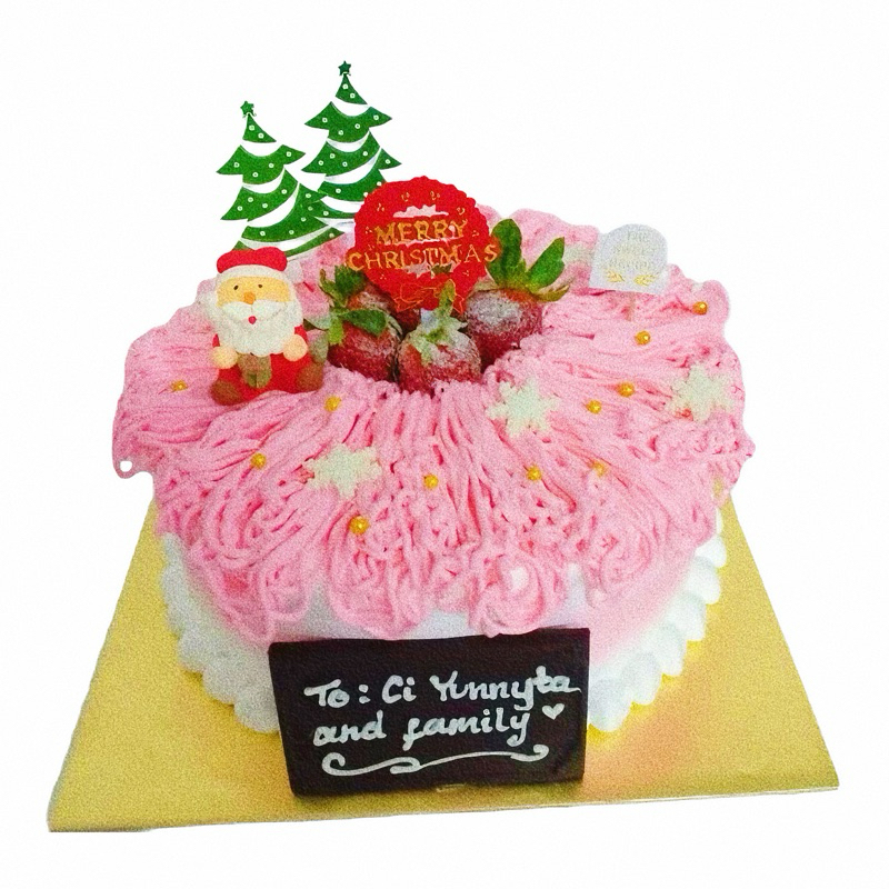 

Christmas Santa Pink Berry Cake