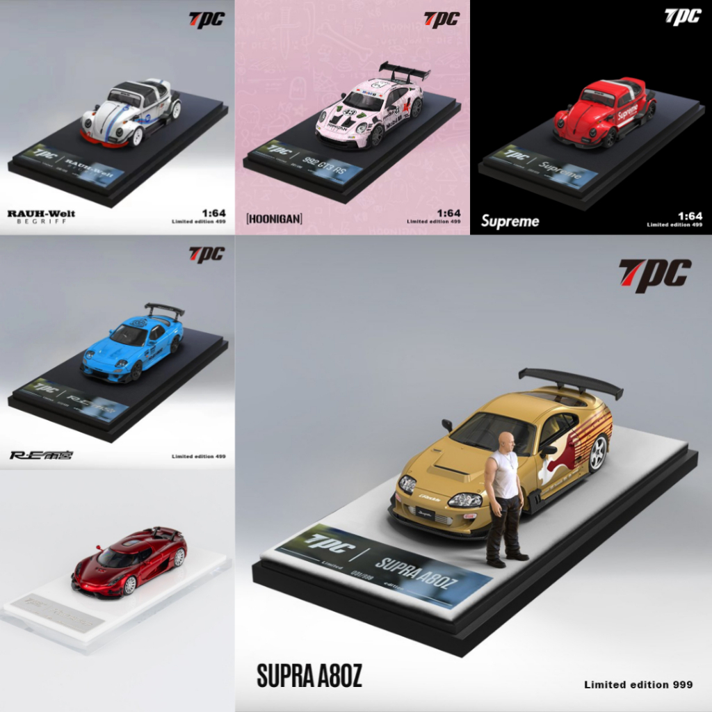 Koleksi Miniscale TPC Koenigsegg Regera VW Beetle Mazda RX-7 Porsche 992 Toyota Supra Limited