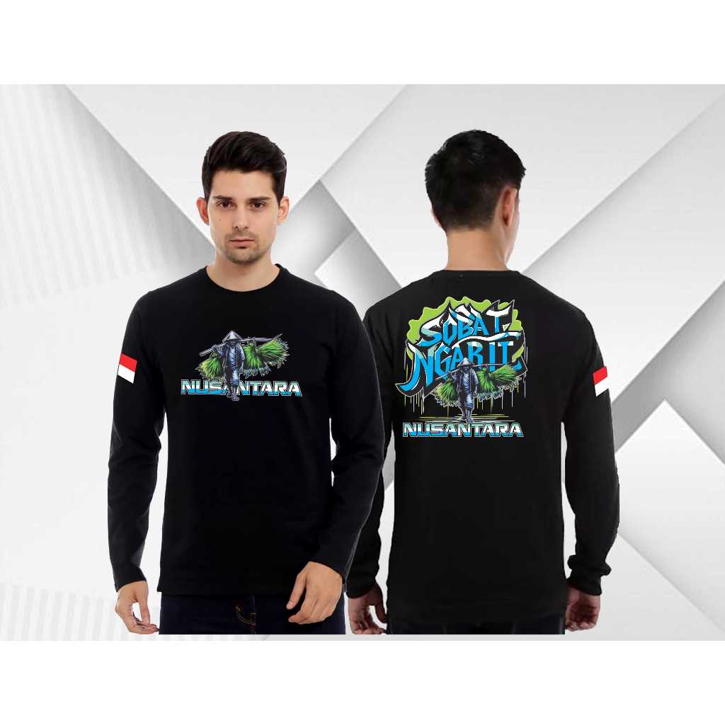 SOBAT NGARIT LENGAN PANJANG/T-SHIRT REGULAR BAJU PRIA DAN WANITA KAOS SOBAT NGARIT NUSANTRA