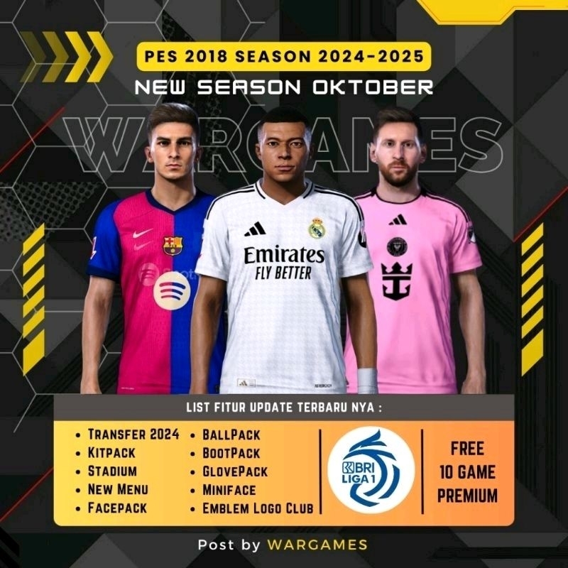 PES 2018 PATCH SEASON 2024 2025 - GAME PC - GAME LAPTOP - PC GAMES