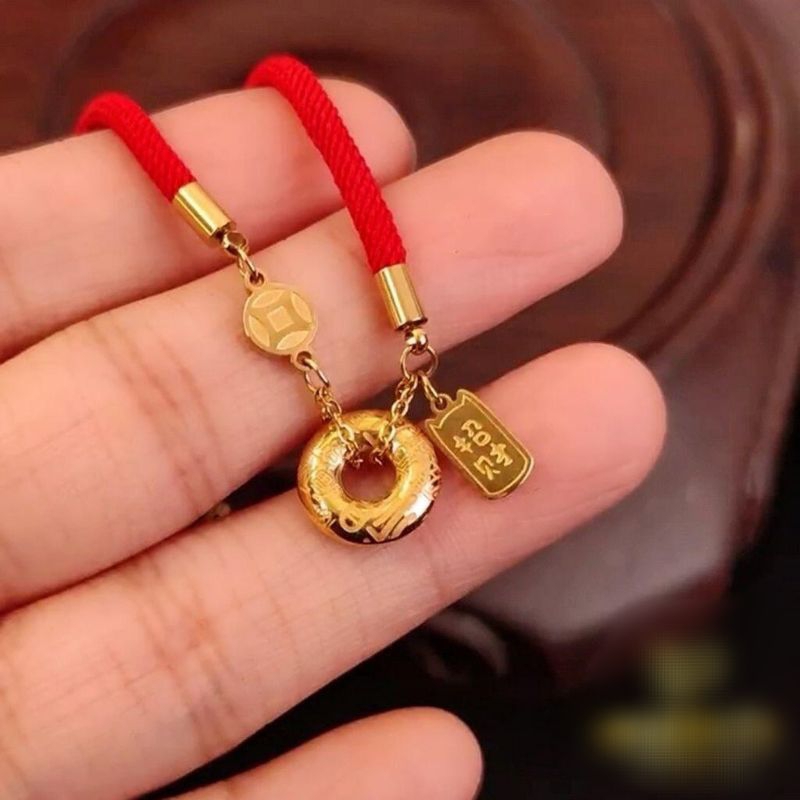 Gelang Titanium lapis emas 18k