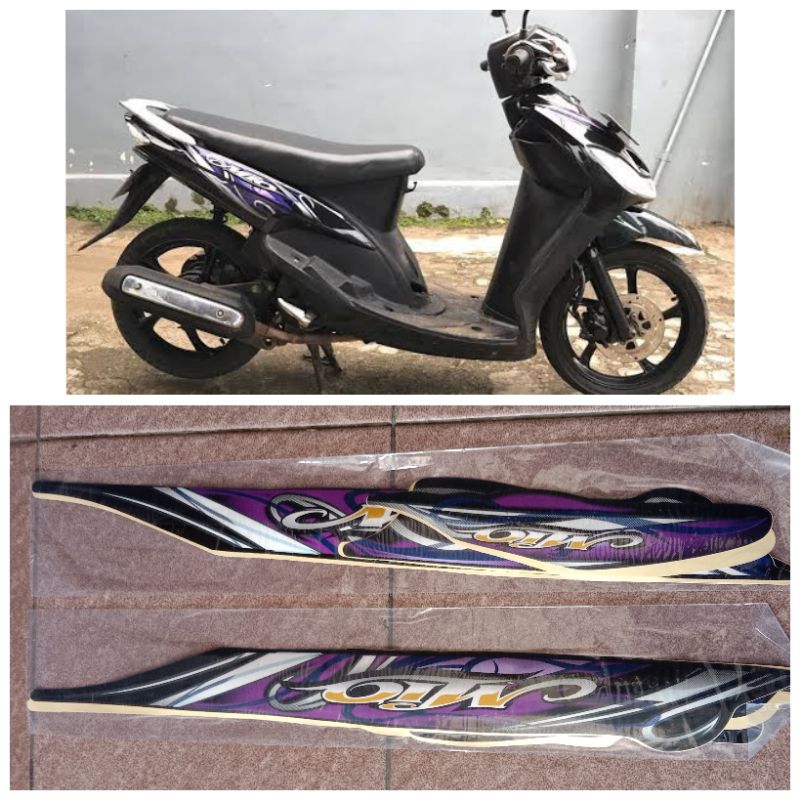 Stiker striping yamaha mio smile 2010 hitam / Lis Polet Mio Smile Hitam 2010