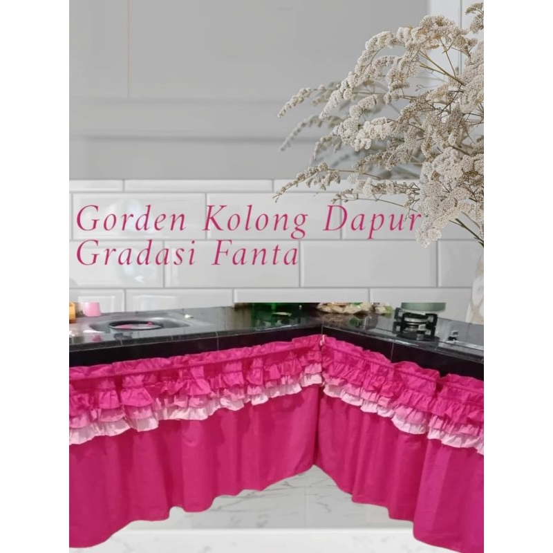 gorden kolong dapur shabby / gorden kolong / gorden meja kompor / gorden dapur / gorden kompor