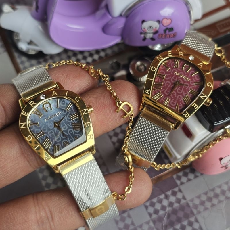 Aigner Cremona Nuovo A22200 Gold Jam Tangan Wanita Original