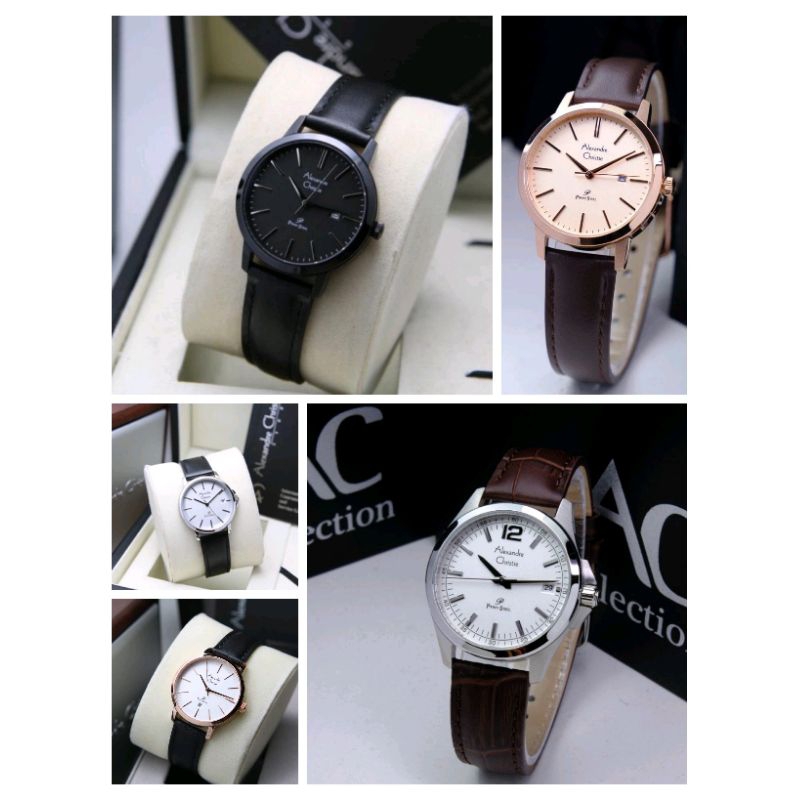 AC 1008 JAM TANGAN WANITA AC.1032 KULIT / Alexandre Christie ORIGINAL AC  SERI PRIMO 1007 1032 1029 