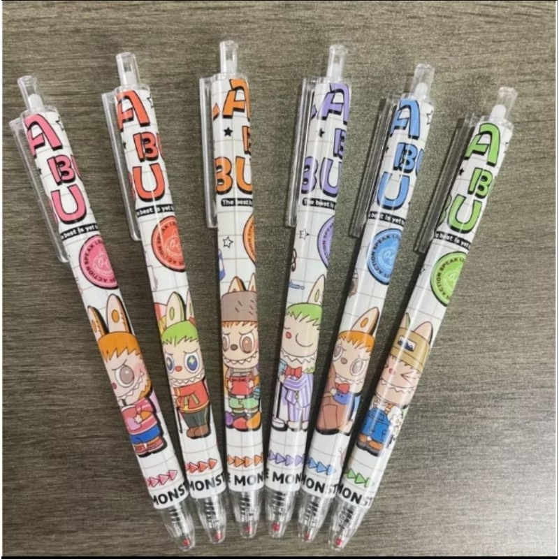 

(6 pc) PEN GEL KLIK CETEK PENA bungkus LABUBU