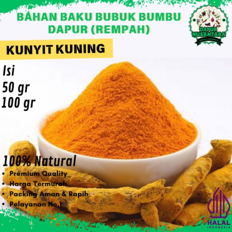 

Bumbu Dapur Bubuk (KUNYIT KUNING BUBUK) Rempah Lengkap Murah Grosir Alami Natural 100% Penyedap Rasa Masakan Halal Premium Quality