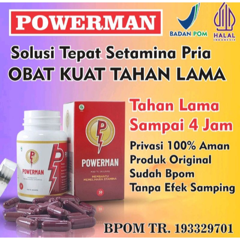 HERBAL OBAT KUAT POWERMAN PRIA TAHAN LAMA STAMINA PRIA TERBAIK TAHAN LAMA paling ampuh 100% original