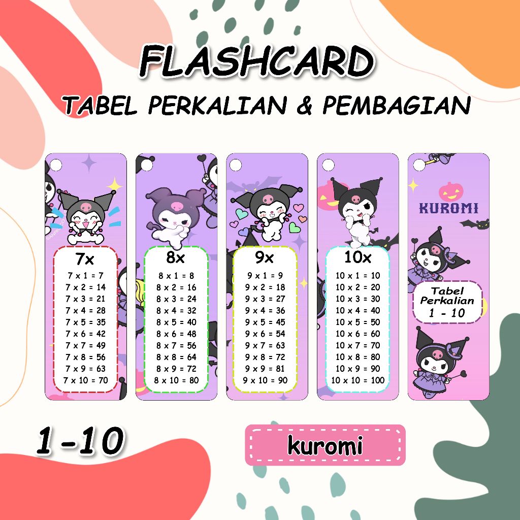 

Flash Card Matematika Kuromi perkalian pembagian penjumlahan pengurangan 1 - 10 matematika - Flash Card Matematika