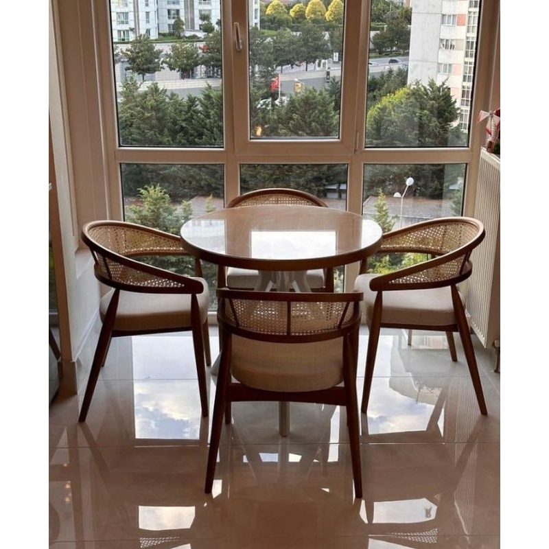 set meja makan ramayana set kursi makan kursi rotan retro minimalis