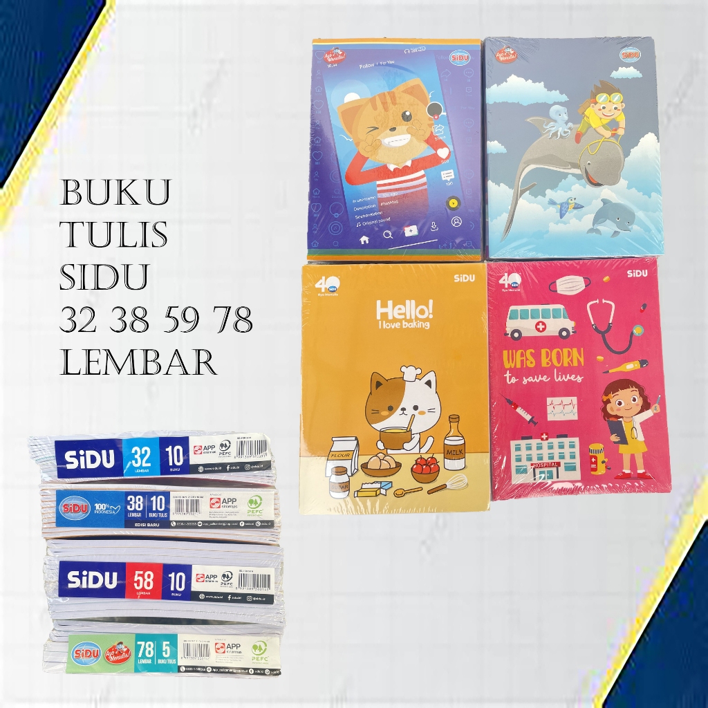 

Buku Tulis Kertas Sinar Dunia/Sidu Isi 32 38 58 78 Lembar 1 Pack Peralatan Sekolah